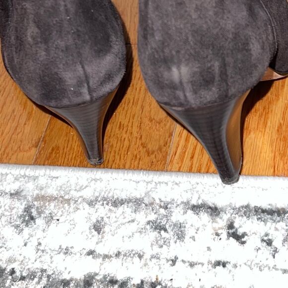 Donald Pliner Heels Over The Knee Dk Brown Suede Leather Boots Womens Sz 7.5 - Picture 6 of 11